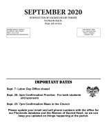 September 2020 Newsletter