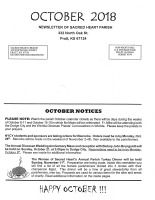 October 2018 Newsletter